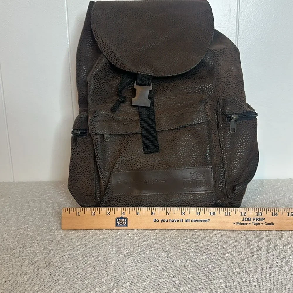 Vintage FRIENDS Warner Bros Diet Coke Pebbled Leather Backpack Back Pack